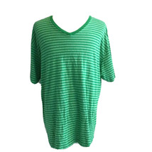 Beverly Hills Polo Club T Shirt Striped Green V Neck Short Sleeve Size XXL - £17.75 GBP