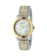 Gucci YA126513 G-Timeless 27mm Stainless Mother Of Pearl Chrono Watch + Gift Bag - $769.72