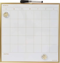 UBrands Dry Erase Calendar Gold Metal Frame Magnetic  14 in X 14 in 366U - £8.04 GBP