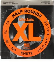 D&#39;Addario ENR72 Half Rounds Semi-flatwound Bass Guitar Strings - .050-.105, - £44.84 GBP