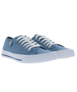 Hurley Carrie Women Lace Up Sneakers Chambray Blue Canvas Fabric - £12.31 GBP