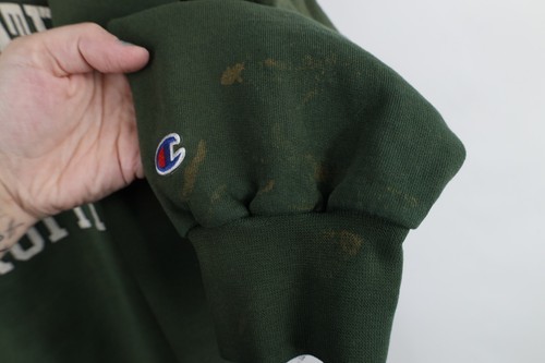 Vtg 90s Champion Mens 2XL Thrashed Michigan State University Sweatshirt Green Item image 9