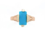 10k Rose Gold Victorian Sleeping Beauty Genuine Natural Turquoise Ring (... - $905.85