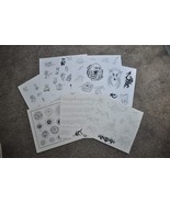 Teddy Bear Sun Moon Skull Tattoo Outline Flash Wall Art LOT 7 Sheets Bartels