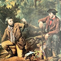 Mink Trapping Hunters 1955 Currier &amp; Ives Color Plate Antique Print DWEE36 - £31.96 GBP