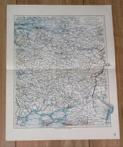 1912 Antique Map Of Central Russia Moscow Ukraine Kiev Crimea Donbass - £16.77 GBP