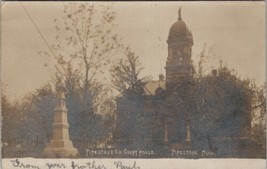 Pipestone Minnesota RPPC 1907 Court House Monument Paul Dahlke Fam Postcard V13 - £15.75 GBP