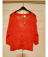 Route 66 Original Clothing Co. Large Orange Button Front Loose Knit Swea... - £11.85 GBP