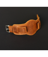 Handmade Leather Cuff Watch Strap - Distressed Brown Leather Bund Strap ... - $88.79 CAD