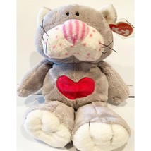 Kissycat the Valentine Gray Cat Ty Classic Plush MWMT Retired Collectible - £15.14 GBP