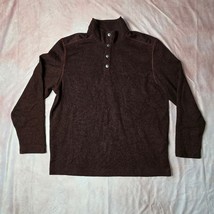 Van Heusen Flex Red Black Pull Over Button Long Sleeve Sweater XLARGE - $25.00