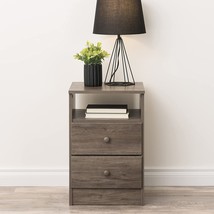 Prepac Astrid 2-Drawer Nightstand, Drifted Gray - £82.32 GBP