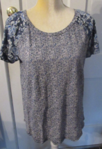 Lucky Brand  blues short sleeve Boho  tunic Top size M - £5.51 GBP