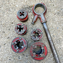 Pipe Threader Die Set Cutter Ratchet Toledo No11 3/8, 1/2, 3/4, 1, 1-1/4 Handle - $39.99