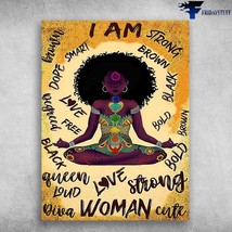 Yoga Poster Yoga Black Girl I Am Strong Smart Dope Love Free Bold Brown Cute Wom - £12.78 GBP