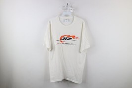 Vintage NASCAR Mens Large Spell Out Fire Flames Dale Earnhardt Jr Crew T-Shirt - £27.12 GBP