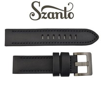 Original SZANTO 22mm Black Leather Watch Band Strap Model 4503 4513 Seri... - $29.97