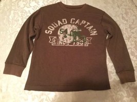 Boys-Size 7/8-Medium-Place - shirt/sweater - brown long sleeves-football helmet - $11.79