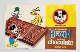 Vintage Disney Heath Chocolate Bar with Mickey Mouse Club Candy Bar Wrapper - $12.95