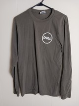 DELL Logo Army Green Long Sleeve Tshirt Mens Size M - $250.09 MXN