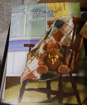 Crescent Memorial  Registry Book teddy Bear Sympathy Condolence Funeral ... - $22.77