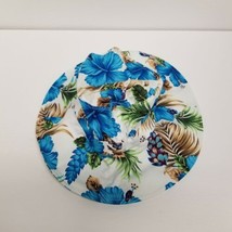 Women&#39;s Blue &amp; White Floral Floppy Hat, Beach, Pool, Gardening, New - £10.89 GBP