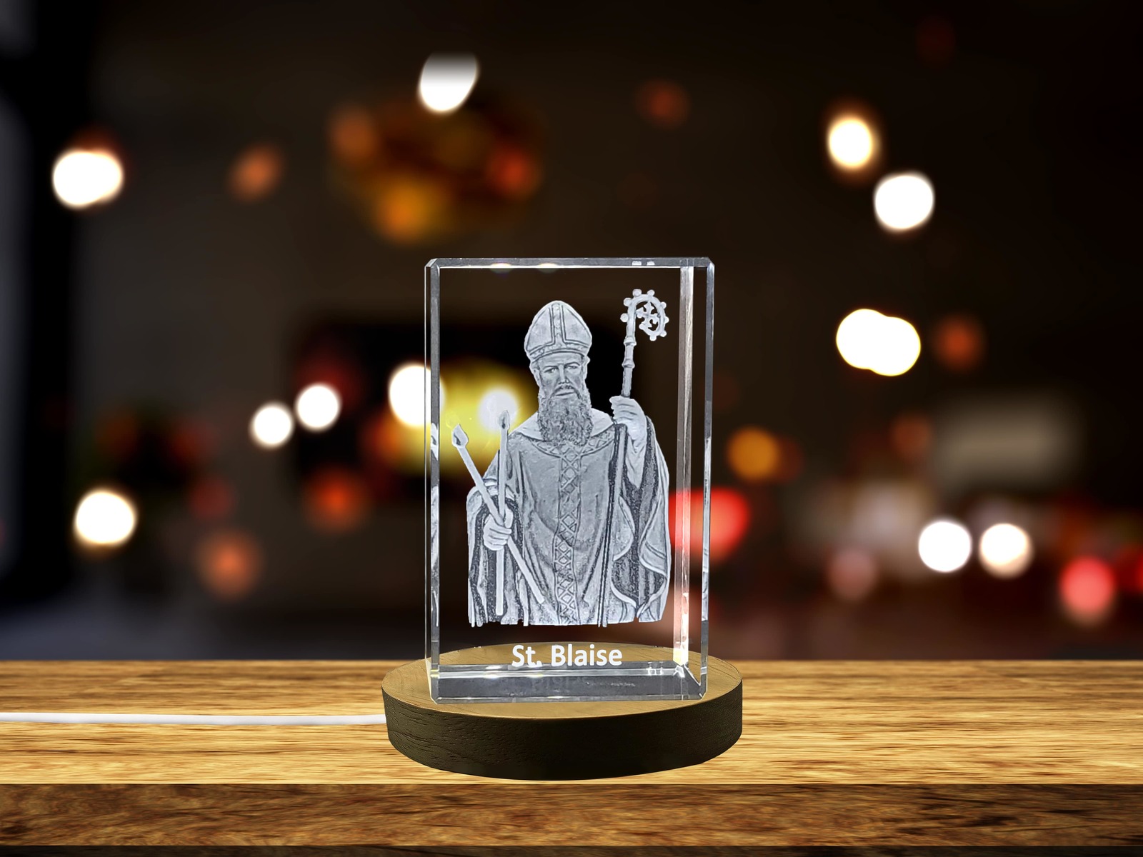LED Base included | St. Blaise | Patron Saint of Throat Illnesses Gift - $25.99+