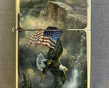 Patriotic Eagle American Flag Flip Top Dual Torch Lighter Wind Resistant - £13.19 GBP