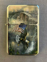 Patriotic Eagle American Flag Flip Top Dual Torch Lighter Wind Resistant - $16.78