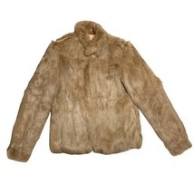 Genuine Rabbit Fur Vintage Vtg Brown Tan Soft Real Winter Coat Mademoiselle Furs - £79.78 GBP