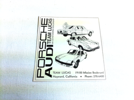 1971 Ad Team Lucas Porsche Audi Dealer, Hayward, California - $168.37 MXN