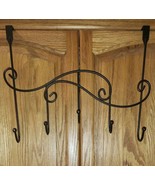 Large Blacksmith Iron Wall Mount Coat Rack 5-Hook hanger Farmhouse Vinta... - $22.67