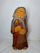 Hand Carved Wooden Man/Musician Playing Flute/Instrument - Vintage! Fast Ship! - £13.71 GBP