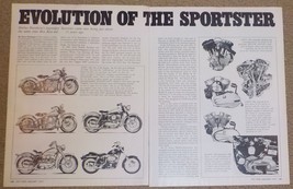 1973-2pg Magazine Motorcycle Print Harley Davidsons 25 Years of the Spor... - £7.90 GBP