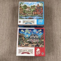 Master Pieces Jigsaw Puzzle Heartland Collection Bonnie White Lot of 2 550 - £13.48 GBP