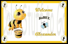 Bee Baby Shower Boy Edible Cake Topper Decoration - £9.71 GBP