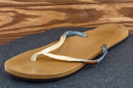 Reef Sz 8 M Beige Flip Flop Fabric Women Sandals - £15.76 GBP