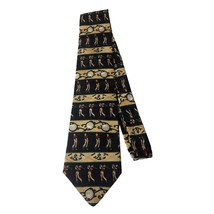Golf Themed Silk Neck Tie by Cromley &amp; Finch Dark Blue &amp; Gold  - Made in... - $260.95 MXN