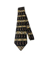 Golf Themed Silk Neck Tie by Cromley &amp; Finch Dark Blue &amp; Gold  - Made in... - $261.22 MXN