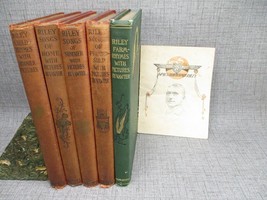James Whitcomb Riley book lot of 5 w small booklet Vintage Hardcover Red - £45.55 GBP