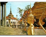 Wat Pra Keo Temple of the Emerald Buddha Bangkok Thailand Chrome Postcar... - $3.91