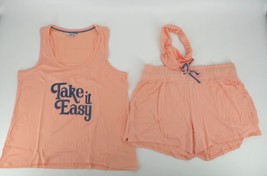 Wildfox Ladies Take It East Peach Tank and Short Lounge Pajama Set NWT L $136 - £17.36 GBP