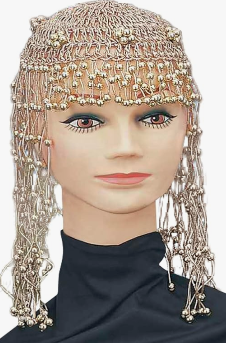 GOLD BEADED HEADBAND CLEOPATRA  EGYPTIAN HEADPEICE COSTUME ACCESSORY Item image 2