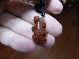 (an-liz-ur-2) Uromastyx lizard RED carving PENDANT black necklace FIGURI... - $7.70