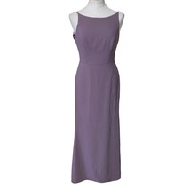 Dessy Group Bateau Neck Open Cowl Back Trumpet Gown in French Truffle Size 6R - £58.46 GBP