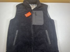 St Johns Bay Mens Vest Jacket Size L Black Sleeveless Plush Fleece NEW WITH TAGS - £27.21 GBP