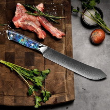 Professional Butcher Knife 9 Inch Japanese VG10 Damascus Steel Chef Kitchen Tool - £52.66 GBP