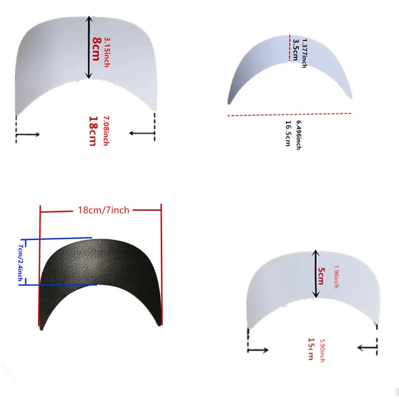 Different Styles Available 10 pcs Hat Liner Sports Visor Stiff Cardboard Brim - £19.66 GBP
