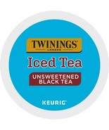 TWININGS UNSWEETENED BLACK ICED TEA KCUPS 24CT - $25.74
