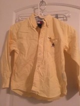 Tommy Hilfiger Boys Yellow Casual Button Up Long Sleeve Shirt Size 7  - $43.56
